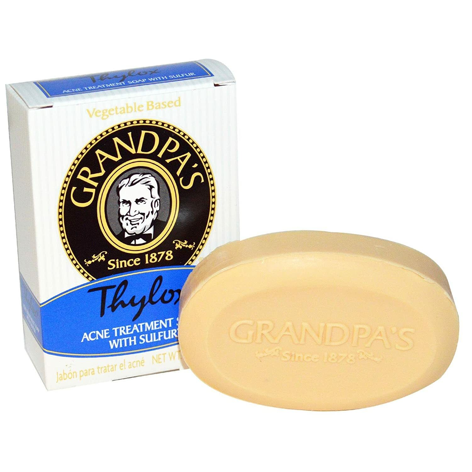 Grandpa’s THYLOX Bar Soap Acne Treatment with Sulfur – 3.25 oz (92g)