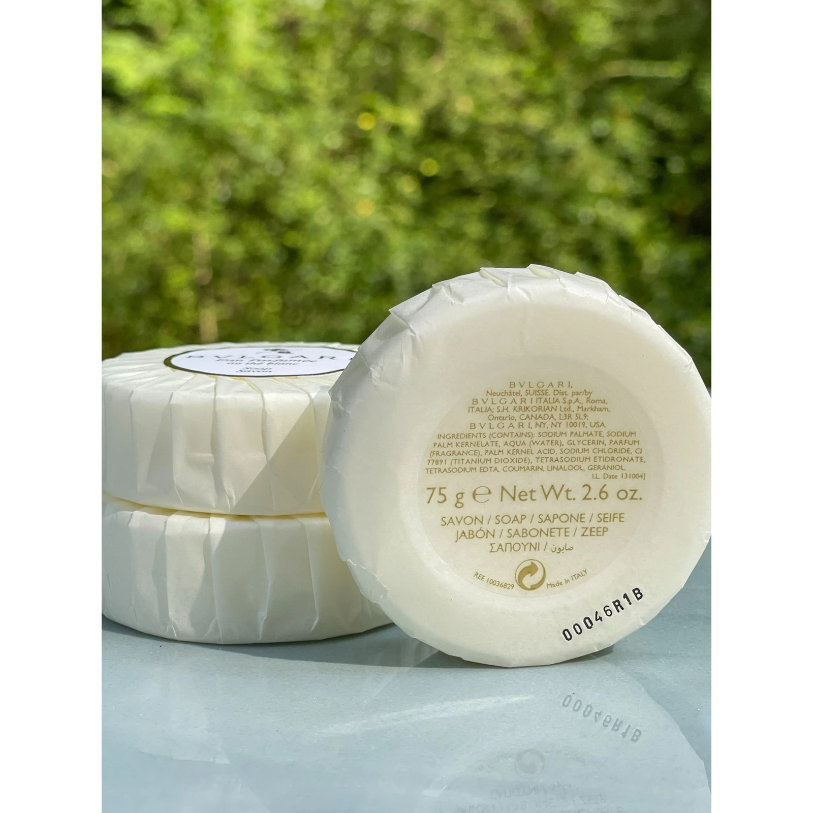 Bvlgari Au the Blanc White Tea Wrapped Soap, 2.6 oz / 75 g single
