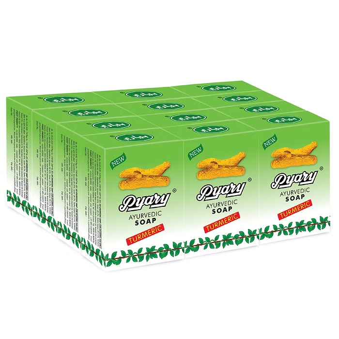 Pyary Ayurvedic All Natural Turmeric Soap Pack of 12- from Authorized Reseller