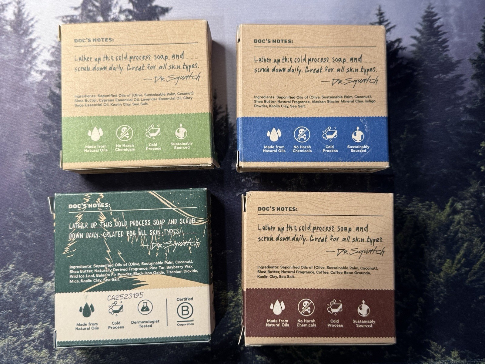 DR.Squatch All Natural Soap – Mixed Lot Of 4x Scents!