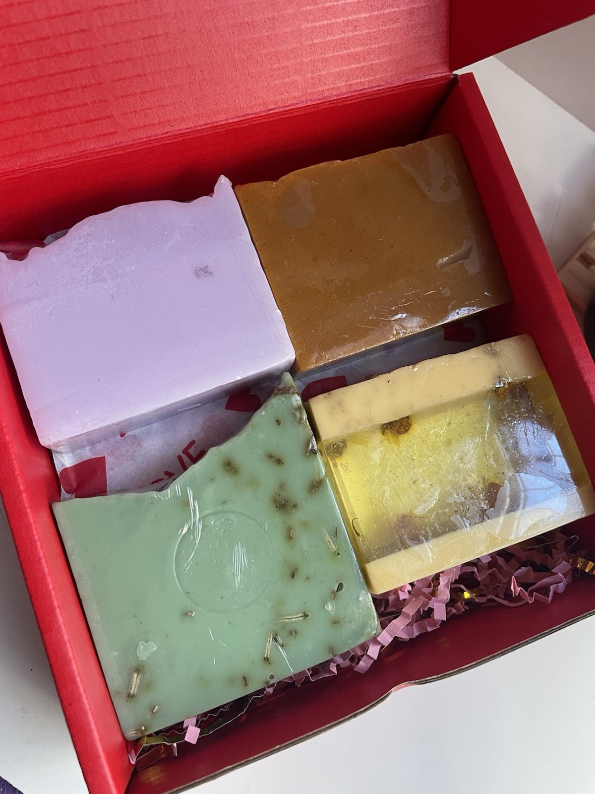 Homemade Handmade Multicolor Assorted Soap Set Floral Pattern Rectangular Flower
