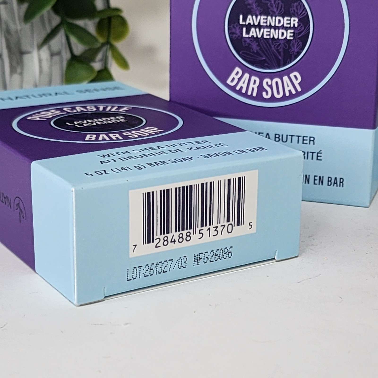 Natural Sense Pure Castile Lavender Bar Soap Plant Based 5 oz (141g) ~ 5 Pack