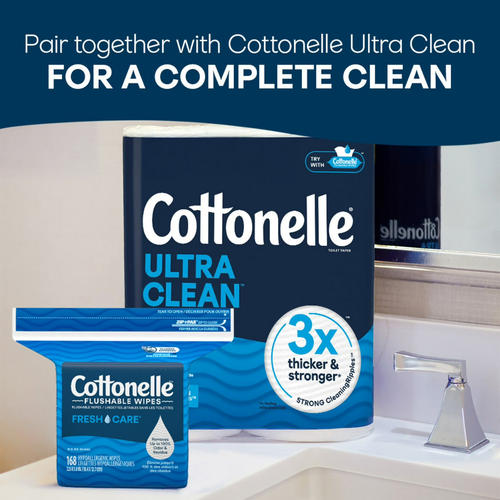 Cottonelle Flushable Wet Wipes 672 Count, ~ DISHEVELED PACKS ~ LONG DATES