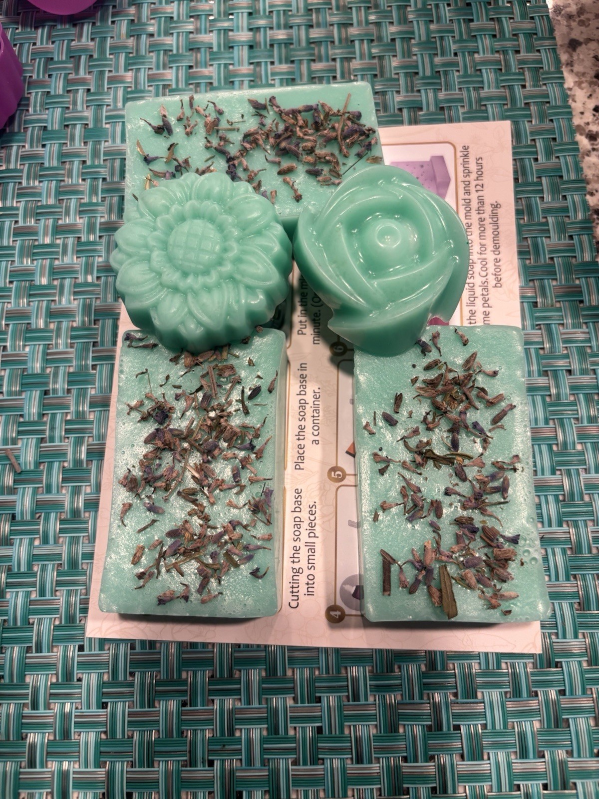 Handmade Green Lavender Floral Body & Hand Rectangular Bar Soap Multipack