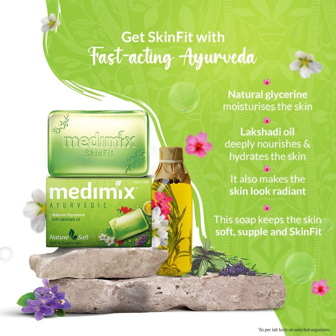 Medimix Ayurvedic Natural Glycerine Bathing Soap 125g Buy 4 Get 1 (Pack of 5)