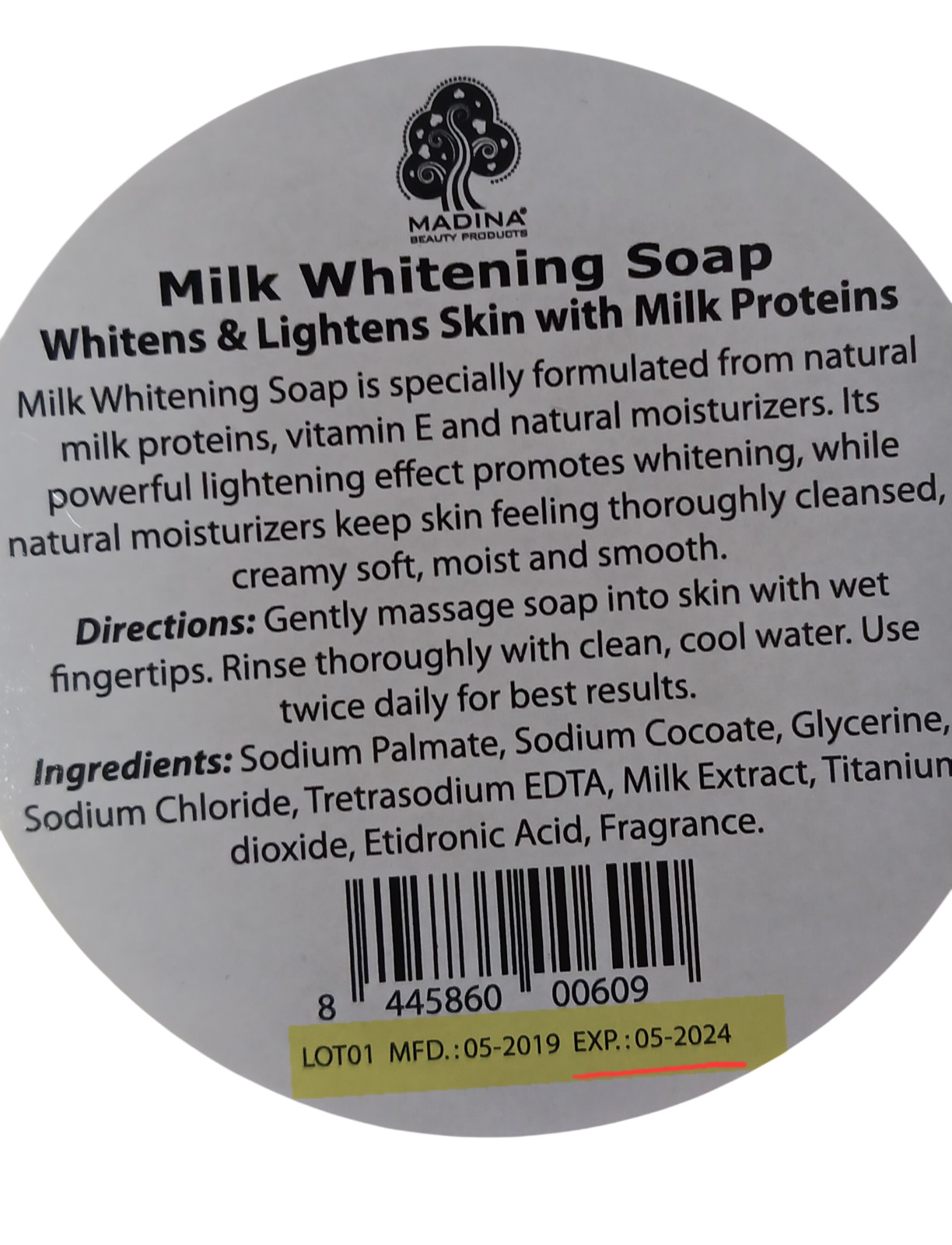 Lot of 3 Madina Moisturizing Milk Soap Canisters w/ Vitamin E 100g