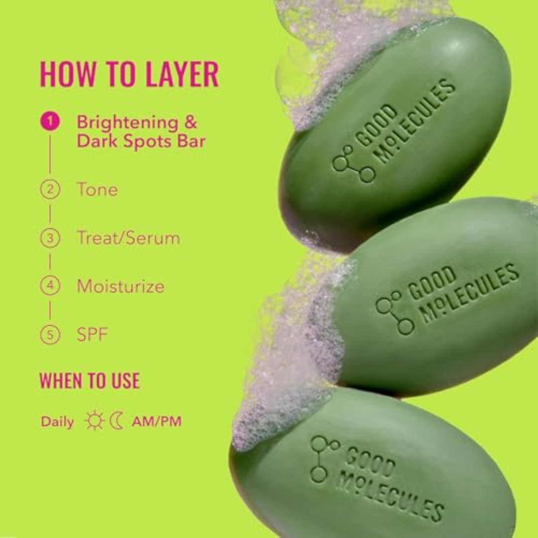 Good Molecules Brightening & Dark Spots Bar – Soap Free Face and Body