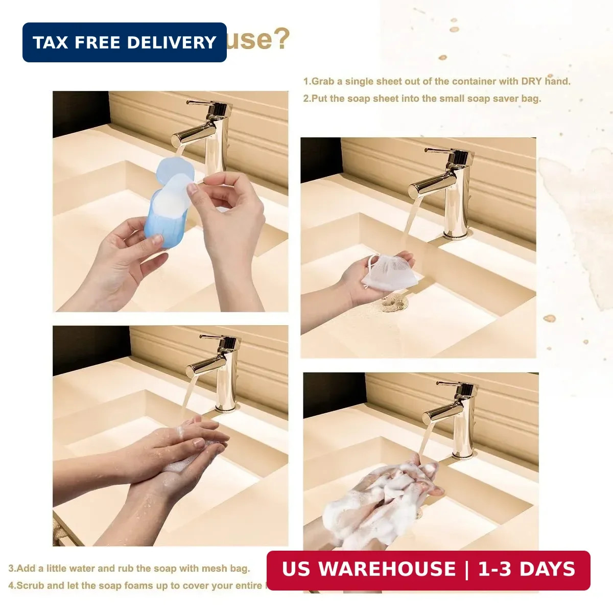 Soap Paper Sheets, 400 Sheets Mini Portable Disposable Travel Soap Boxes Hand Wa
