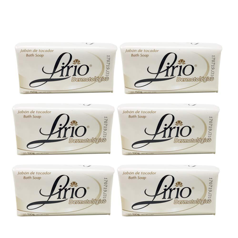 Lirio Dermatologico 6 Pack Bar Soap For All Skin Types 5.3 Ounce Cleansing Agent