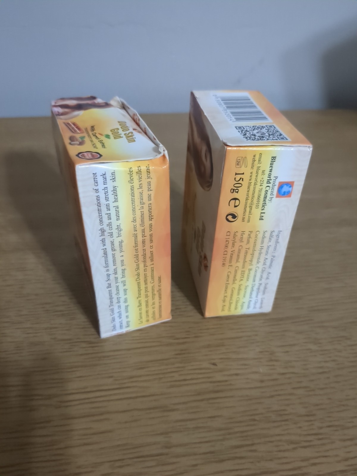 X 2 Soap: Dodo Skin GOLD with Carrot EXTRACTS transparent. Anti Stretch Mark