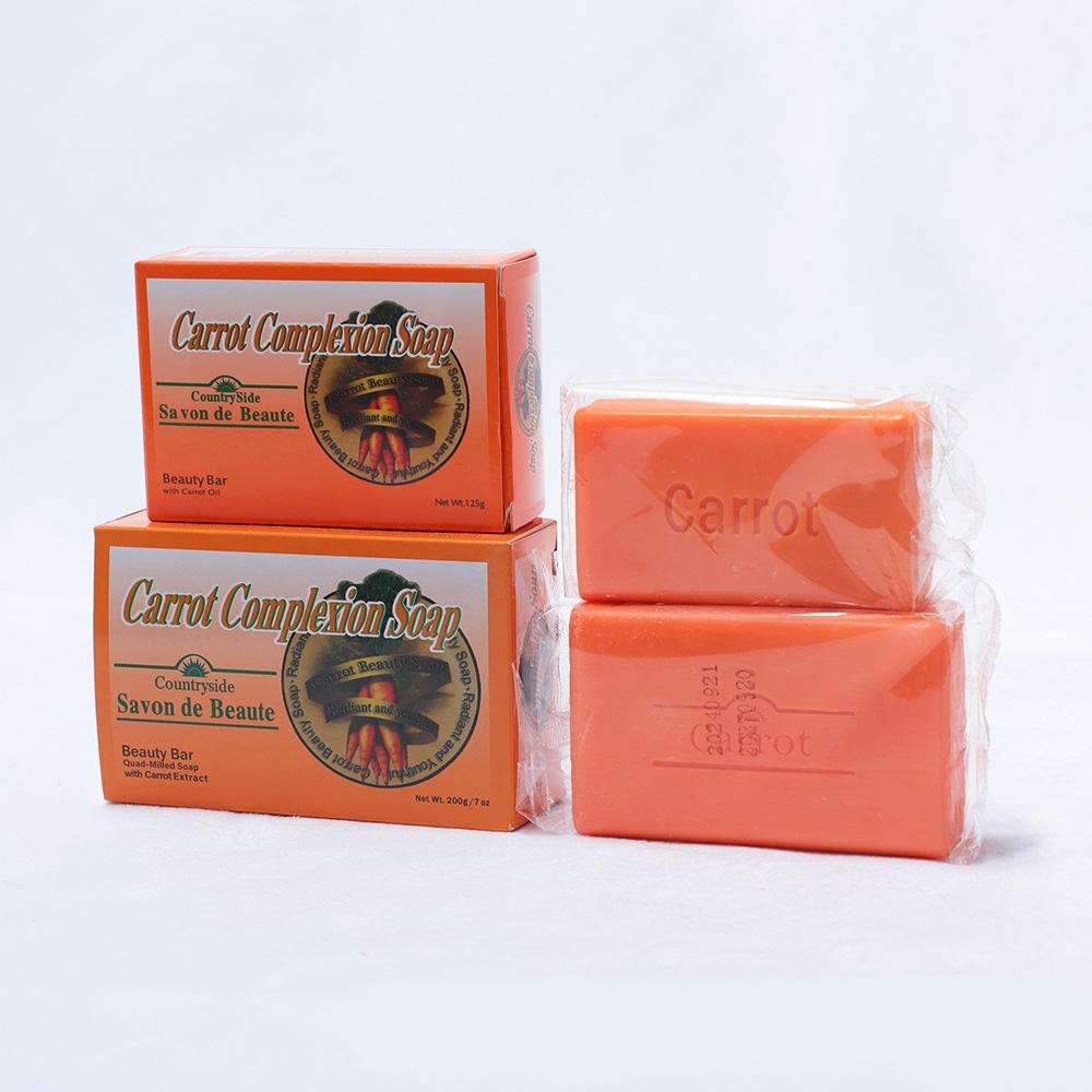 3-Pack CARROT COMPLEXION SOAP BEAUTY BAR WITH CARROT 200g, 125g, free Shipping