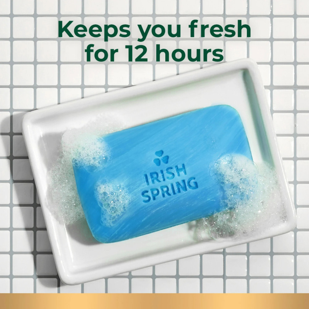 Irish Spring Icy Blast Bar Soap for Men, Mens Bar Soap, 12 Pack, 3.7 Oz Soap Bar