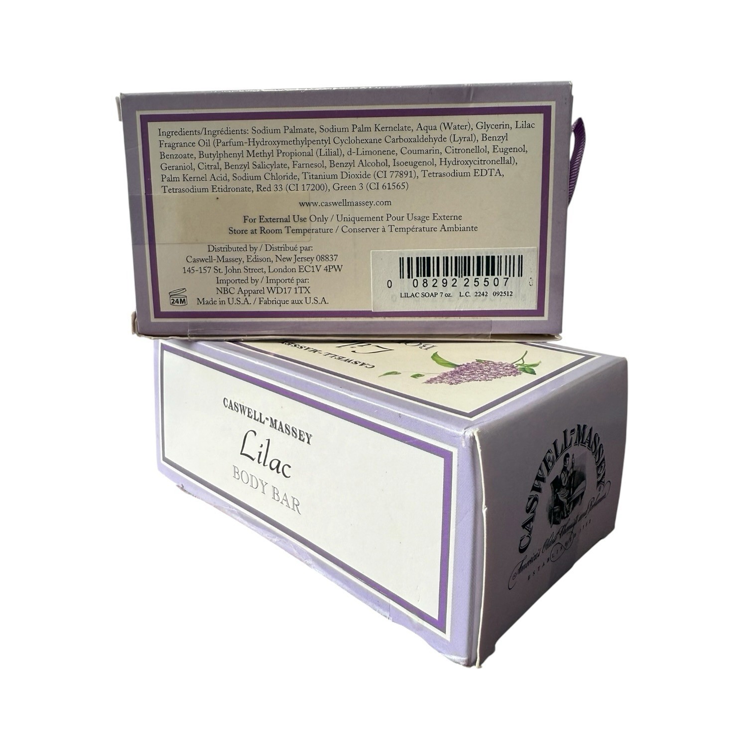 Caswell Massey lilac Body Bar Soap 7oz Lot Of 2 Discontinued HTF￼