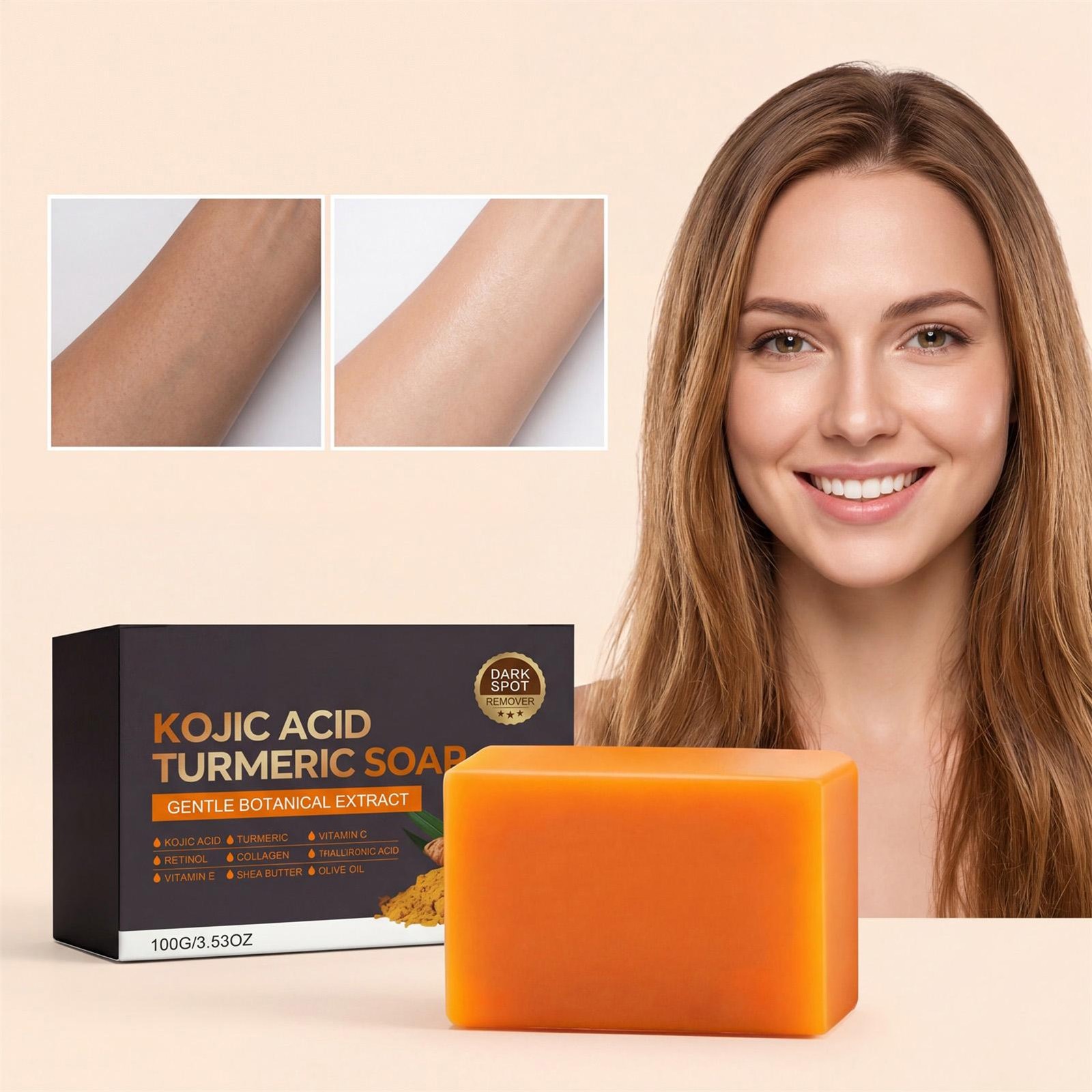 Kojic Acid Turmeric Soap Face And Body Cleanser Soap Gentle Cleansing Refreshing