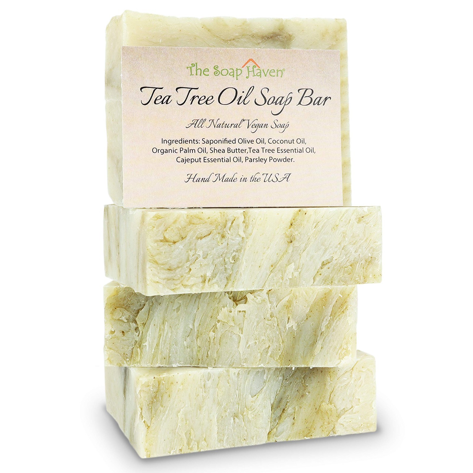 Natural Tea Tree Soap Bar 4-Pack – Cleansing, Moisturizing, Blemish Defense – SL