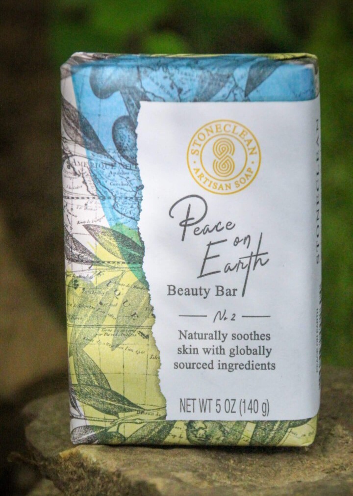 NEW! STONECLEAN Artisan (2-PACK) 5 Oz. Bar ●PEACE ON EARTH● Organic Beauty Soap.