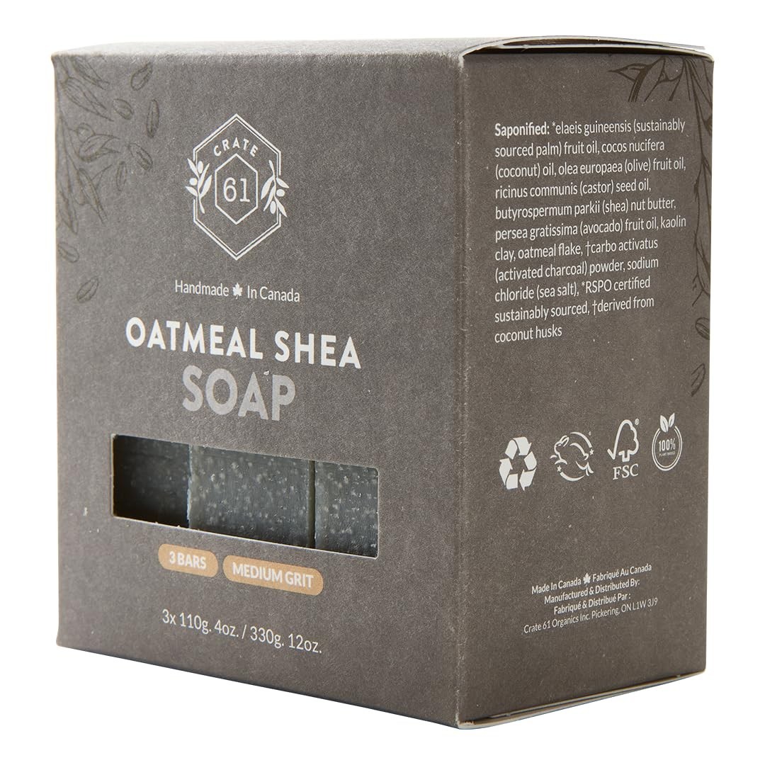 Crate 61 3-Pack Handmade Cold Process Organic Soaps – Unscented Oatmeal Shea …