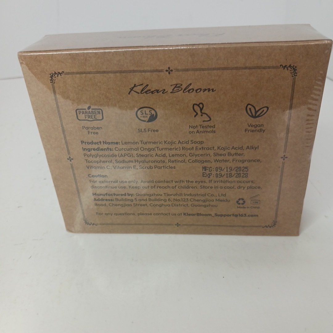 Klear Bloom Turmeric Glow Soap Bar Lemon & Kojic Acid Removing Dark Spot 2 Pack