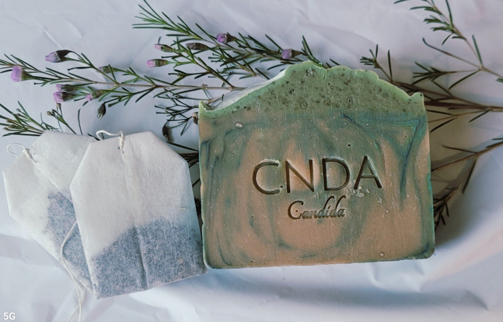 CNDA Candida Marbled Green Beige Rectangular Body Bar Soap Unisex Kids Women Men