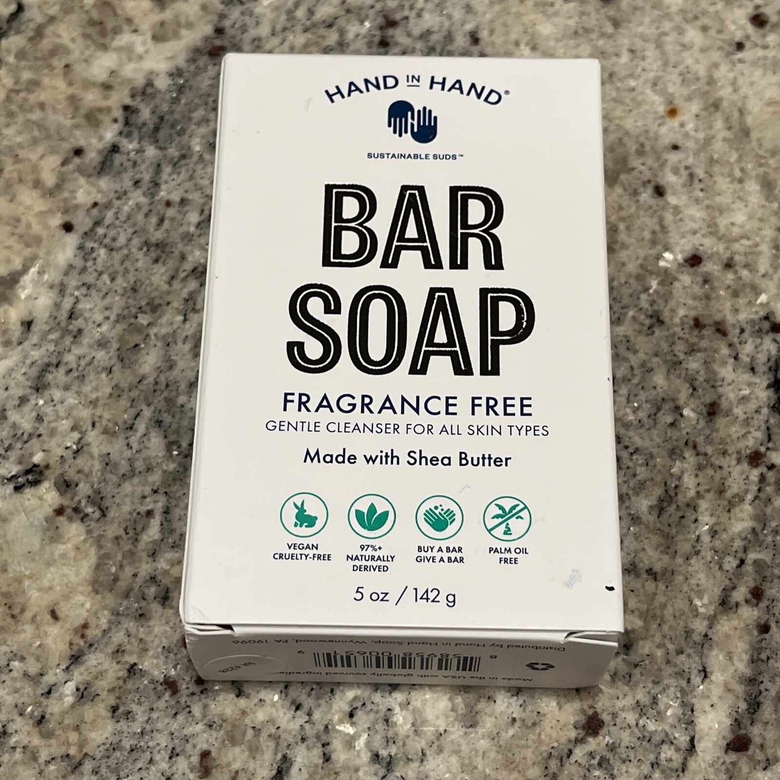 Hand In Hand Bar Soap Shea Butter 5 Oz 2 Pack Sustainable Suds Fragrance Free