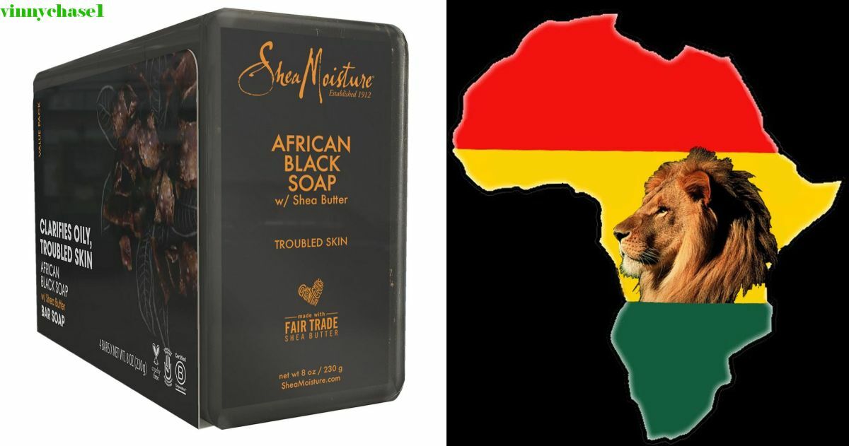 Shea Moisture African Black Soap With Shea Butter 8 oz (Pack of 4)