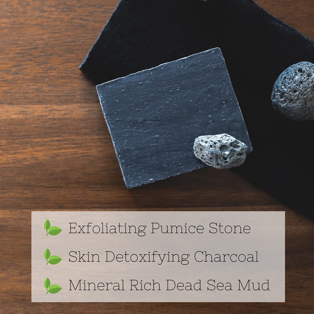 Organic Dead Sea Mud Soap with Charcoal & Pumice | Detoxifying Bar for All Skin