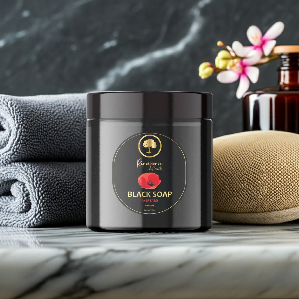 Renaissance de Beaute Aker Fassi🌹Organic Black Soap for Deep Purification