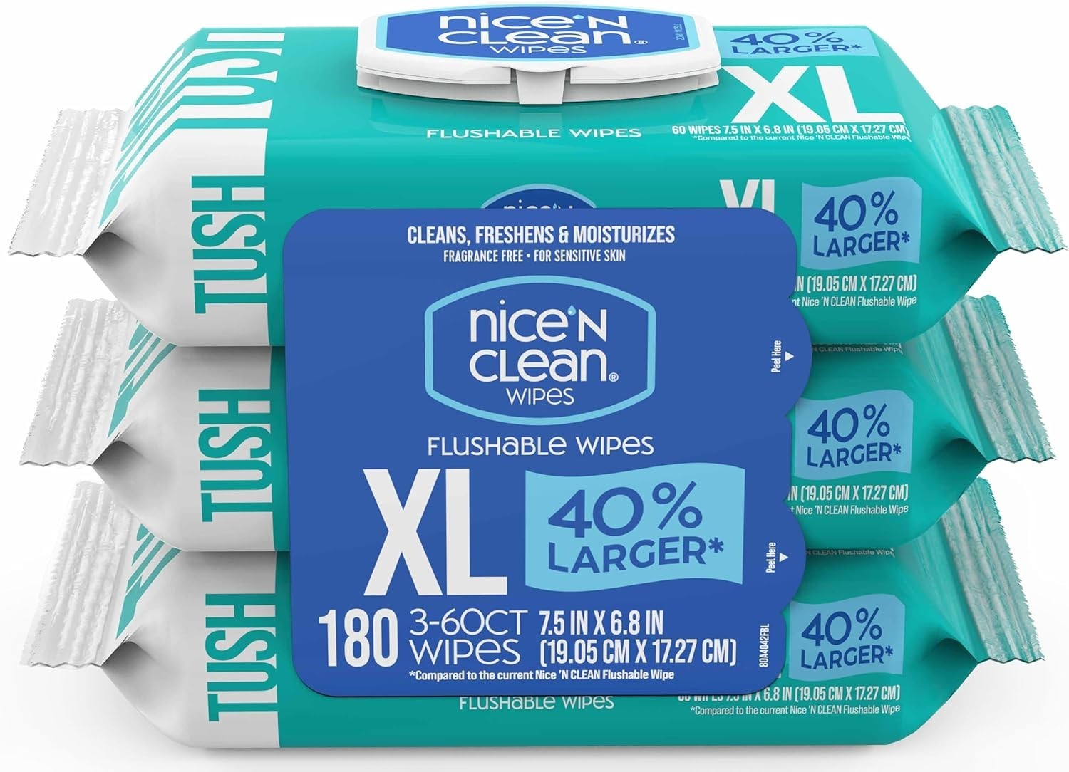 Hypoallergenic XL Flushable Wipes | 6.8″ x 7.5″ | Gentle Care for All Ages