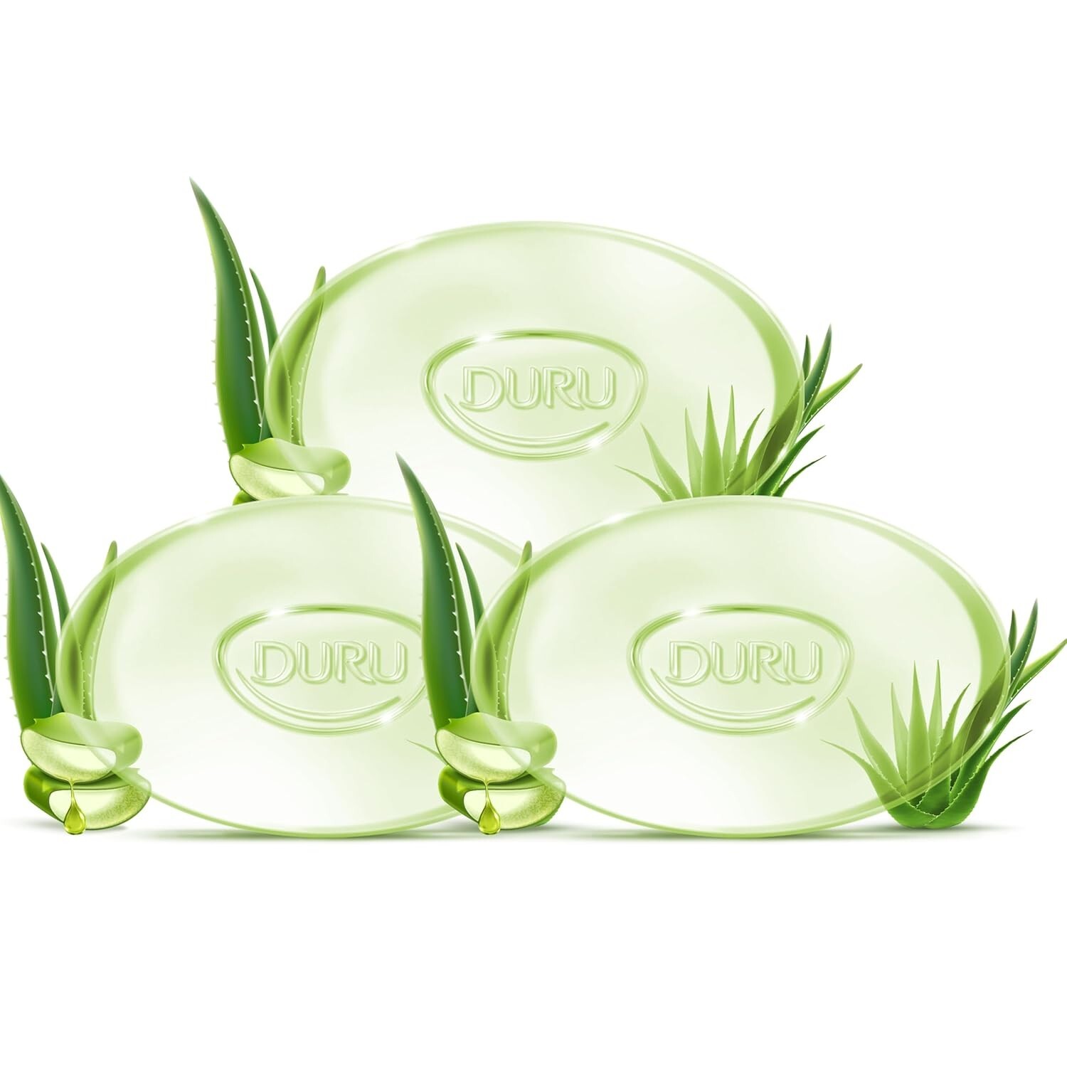 Duru Aloe Vera Glycerin Bar Soap – Vegan Transparent Cleansing Bar Moisturizing