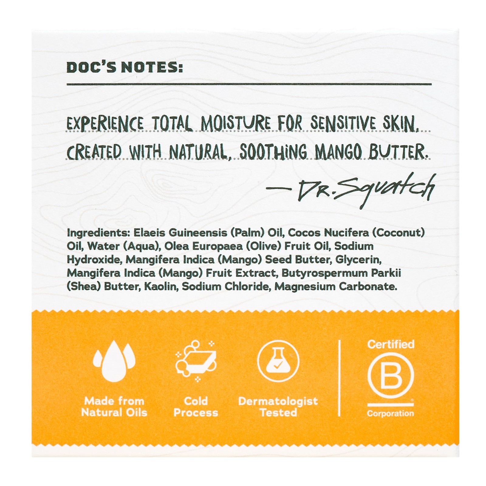 Dr. Squatch Total Moisture Natural Men’s Bar Soap 5 Ounce (Pack of 3), orange