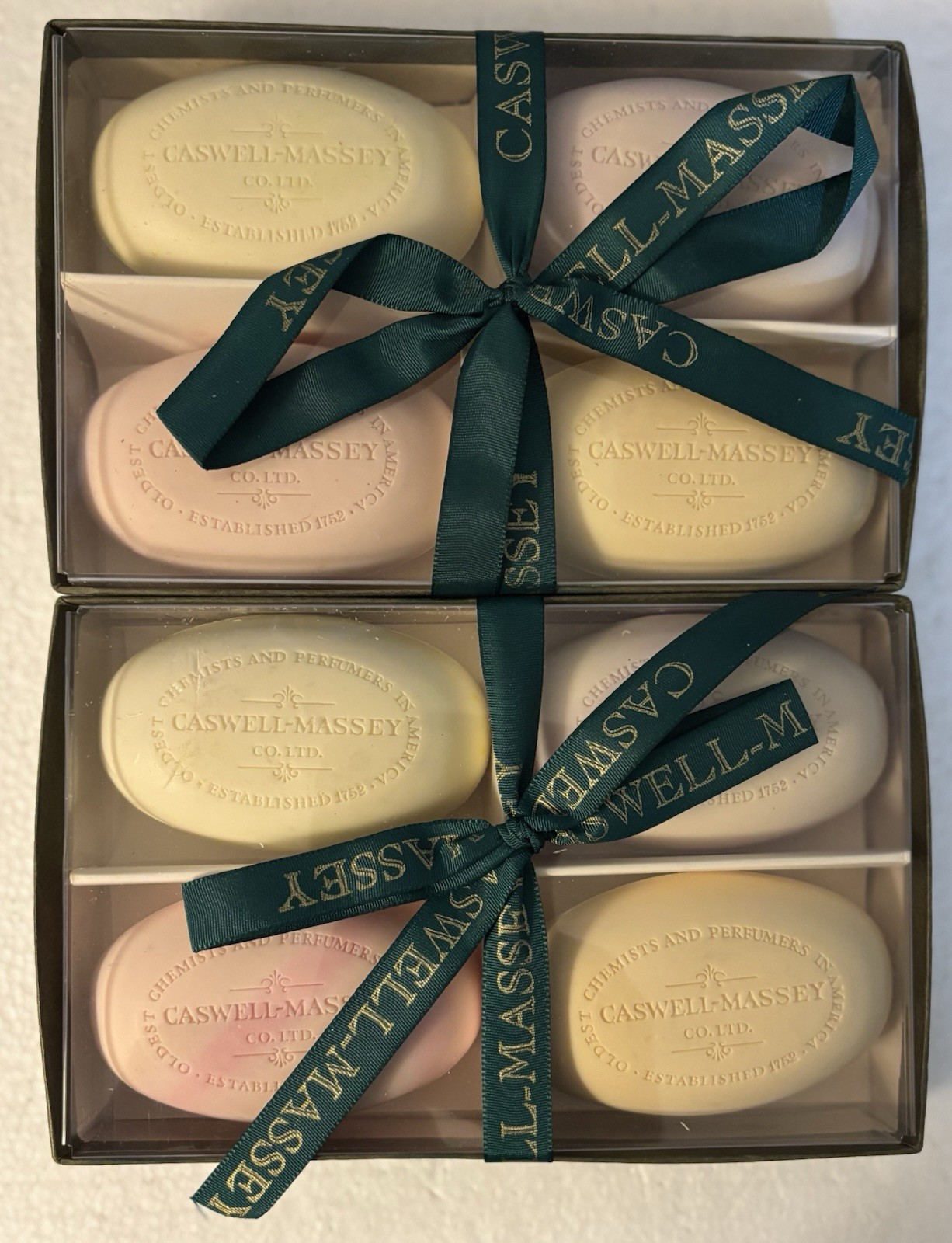 Lot of (8) 3.25 oz Caswell-Massey Spring Bouquet Soaps in 2 Four-Pack Gift Boxes