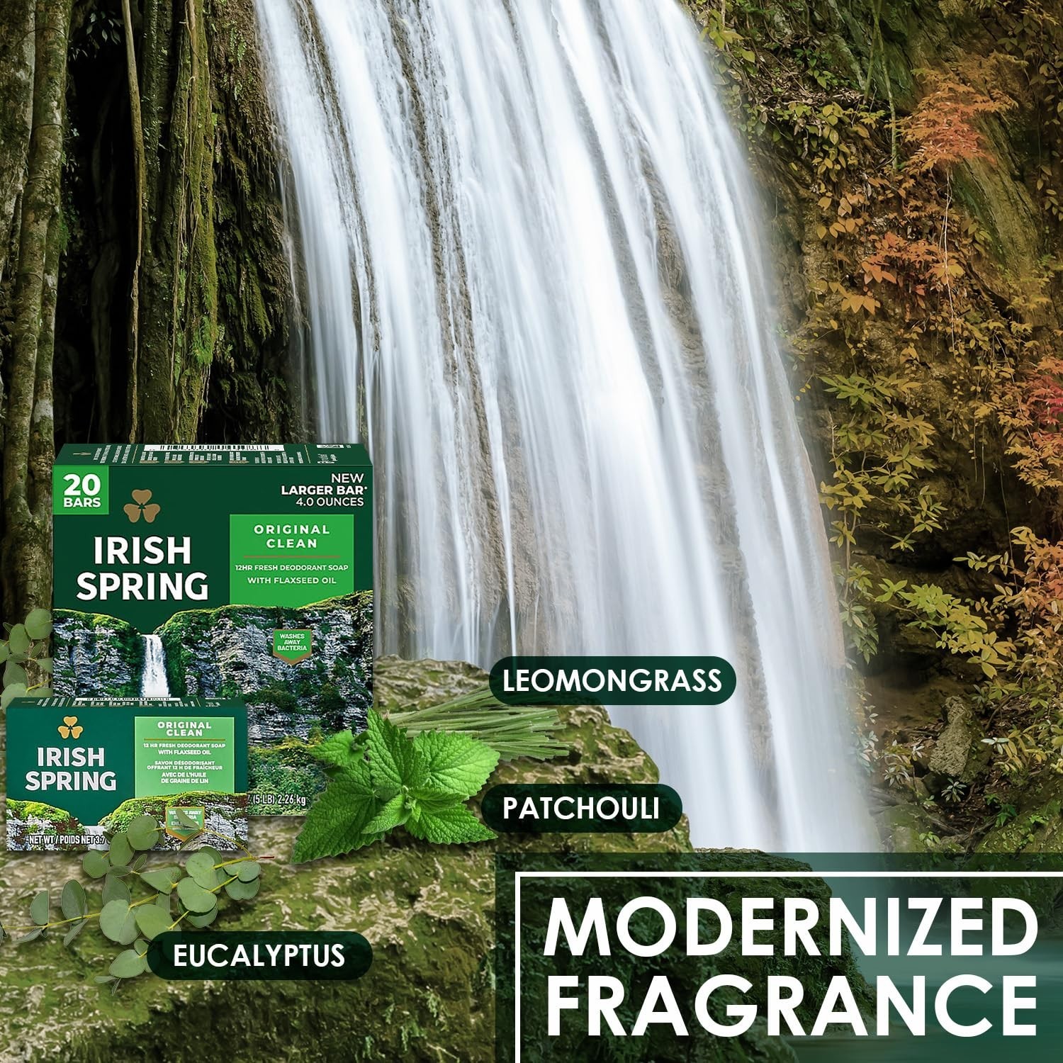 (20PK) Irish spring deodorant Bar soap – original scent 4oz x 20 CT-NIB