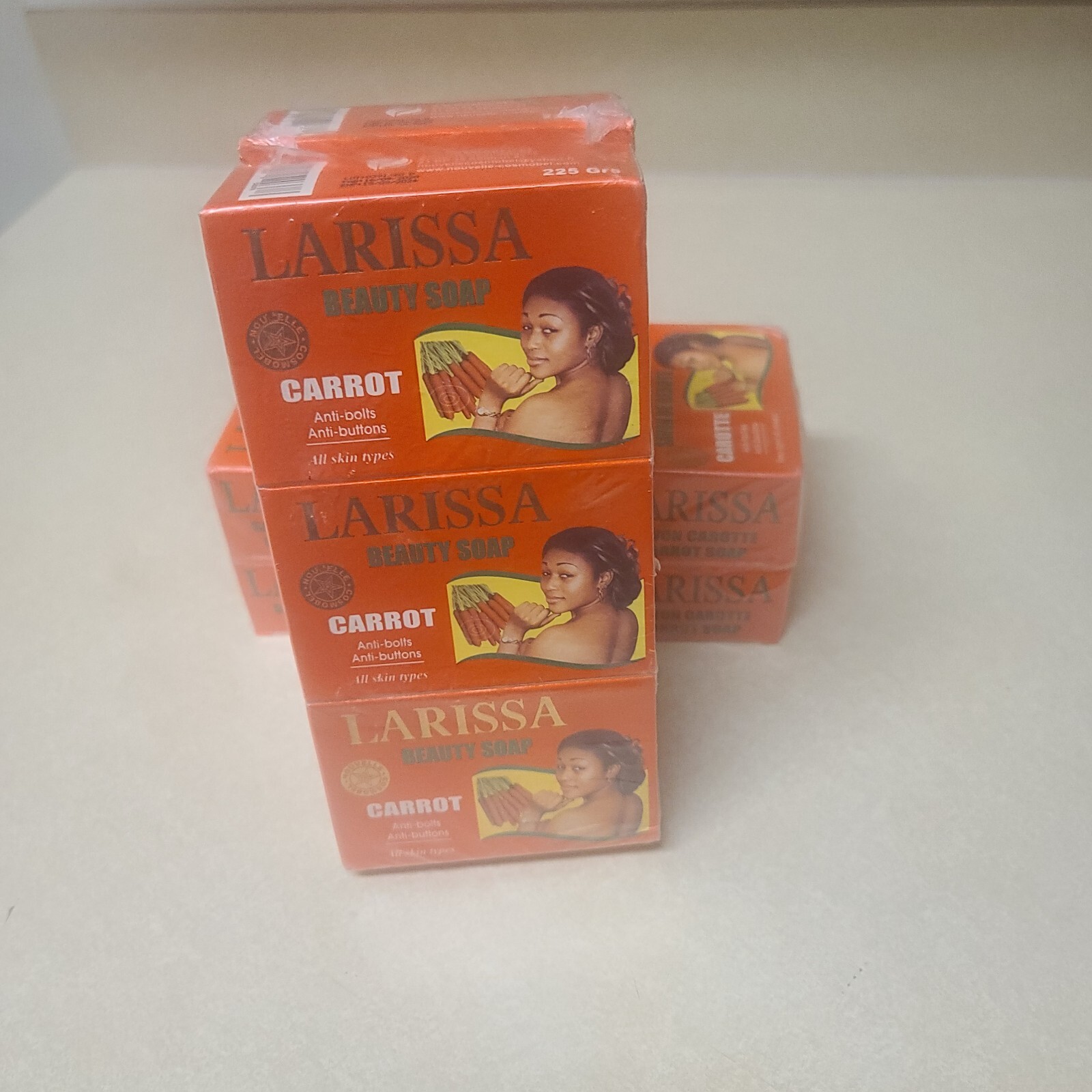 Larissa Lightening Brightening Carrot Beauty Soap All Skin Types Pack of 6