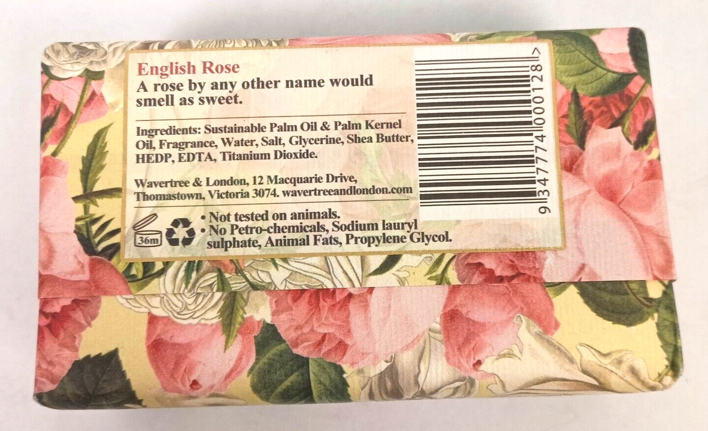 Wavertree & London Australia English Rose Moisturizing Soap Bar 200g – 7 ounce