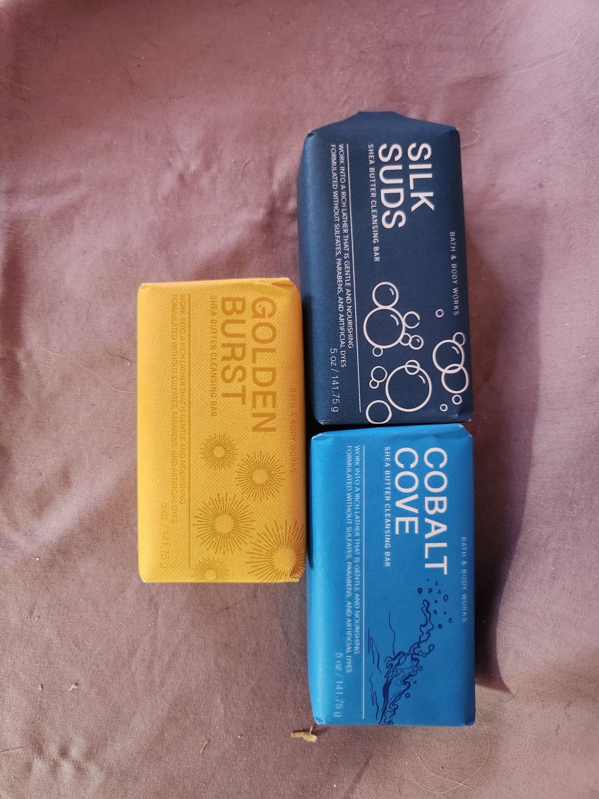 Bath & Body Works Shea Butter Cleansing Bar Trio – Golden Burst, Silk Suds,…