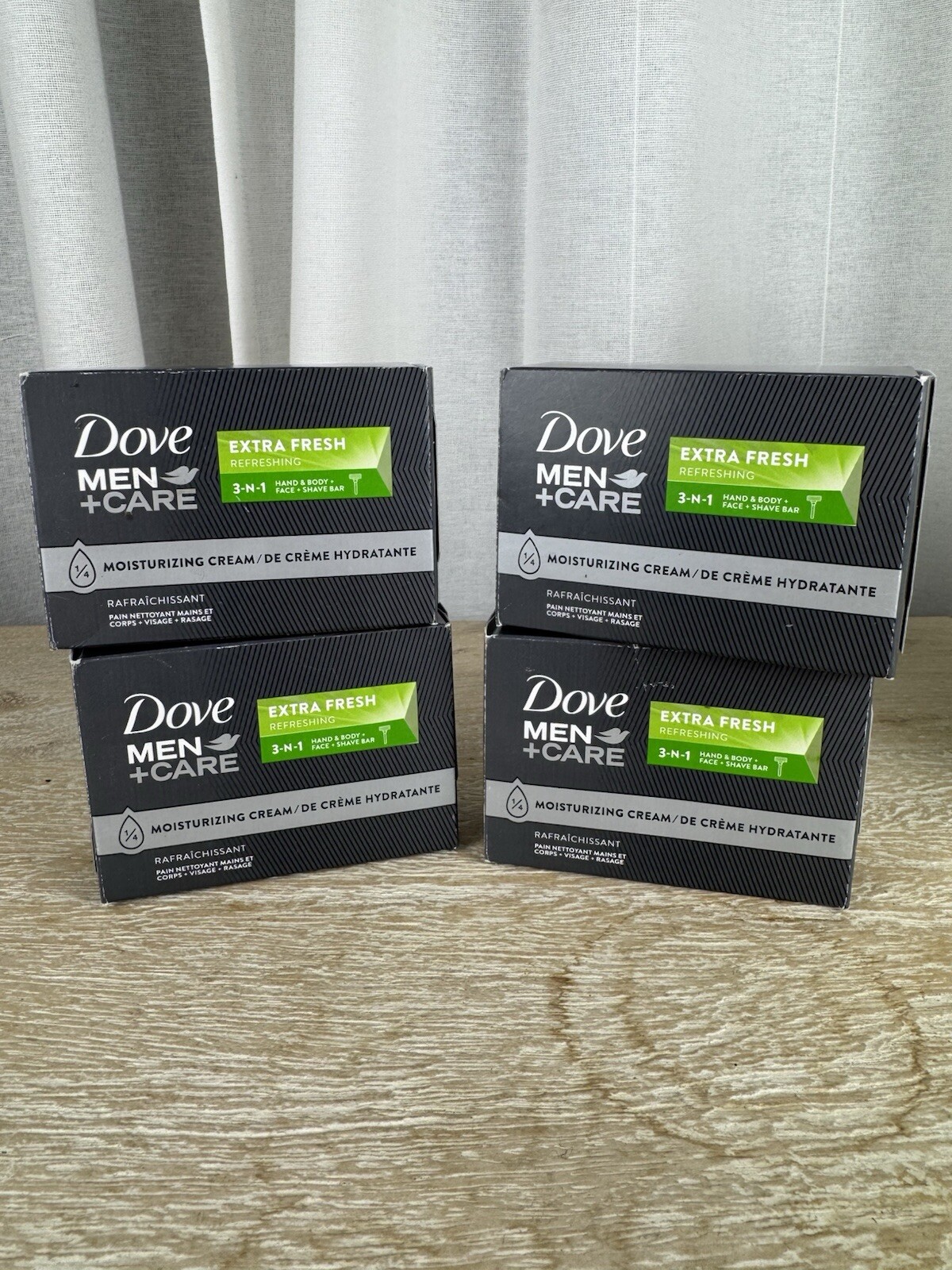 Dove Mens +Care Bar Soap Extra Fresh 3 in 1 Unilever set of 4