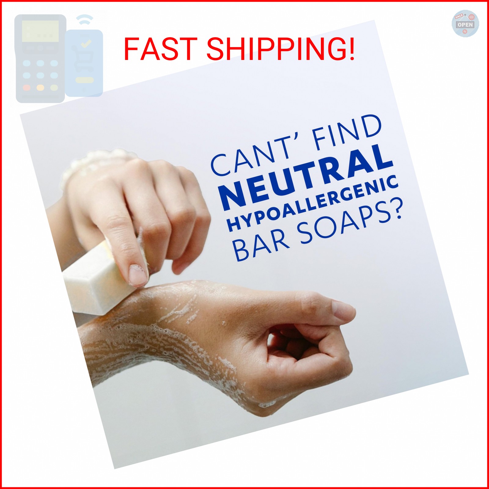Grisi Neutral Hypoallergenic Bar Soap – Fragrance-Free & Dye-Free for Face & Bod