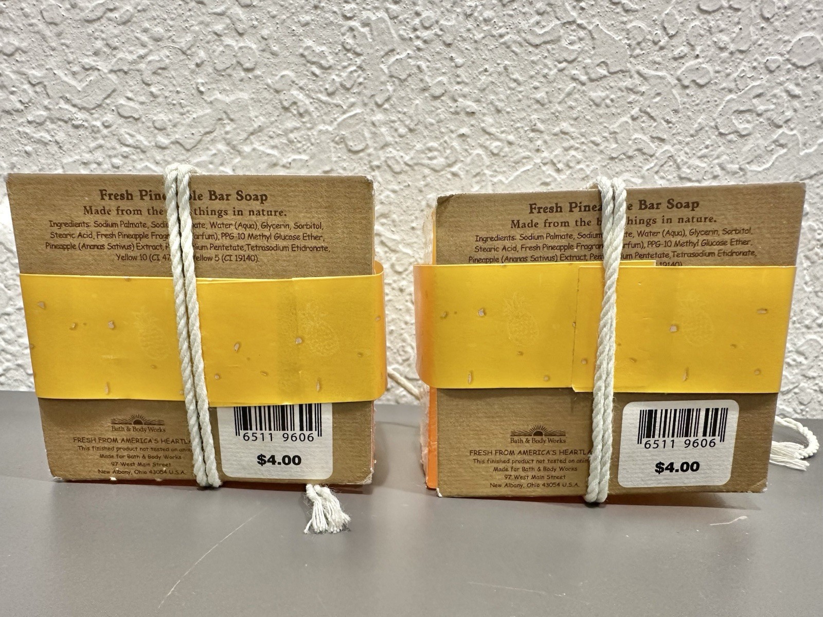Vintage Lot Of 4 Bath And Body Works Bar Soaps 6.3 Oz Fresh Pineapple + Read Des
