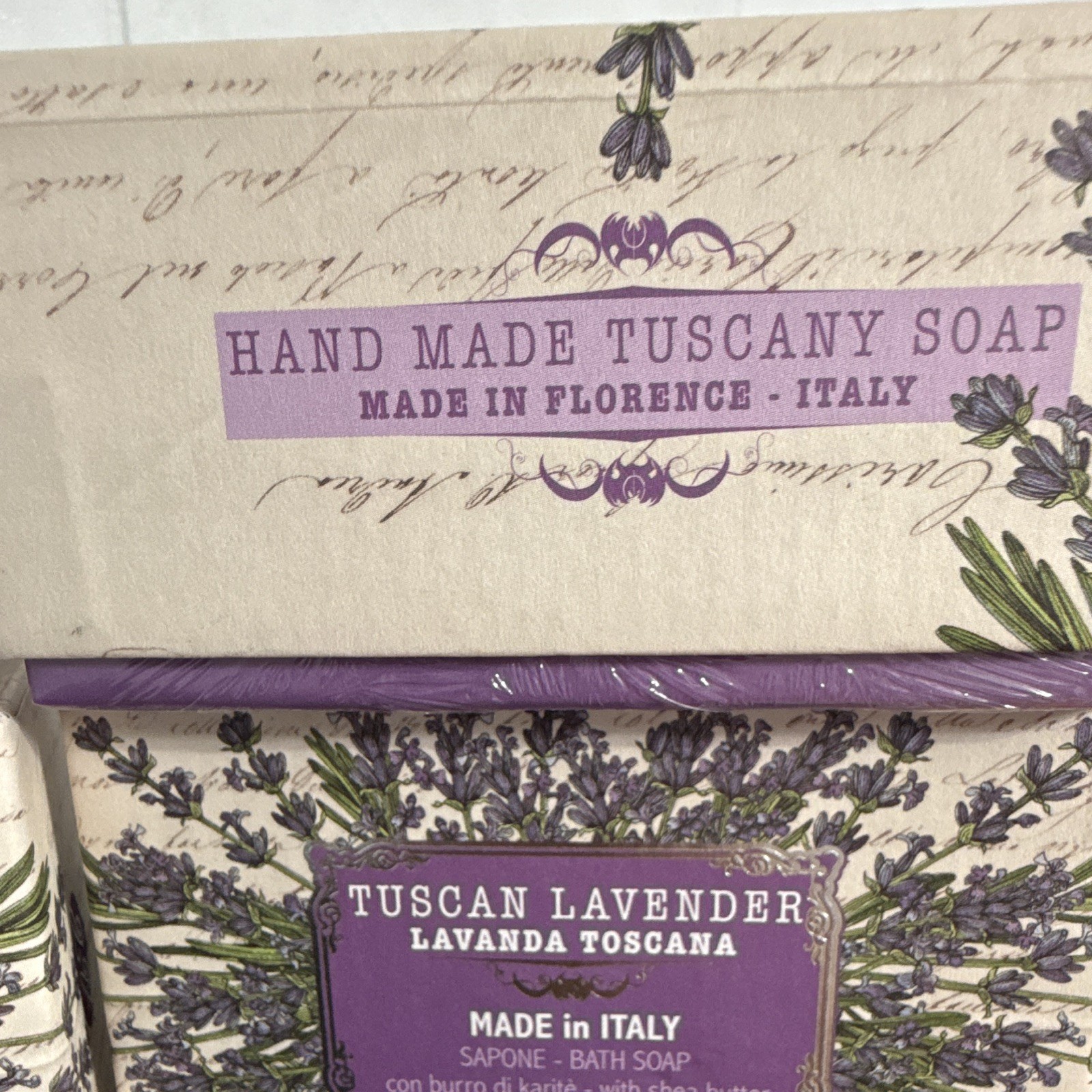 Indulge in Luxury: 4-Pack La Florentina Tuscan Lavender Shea Butter Soap 10.5 oz
