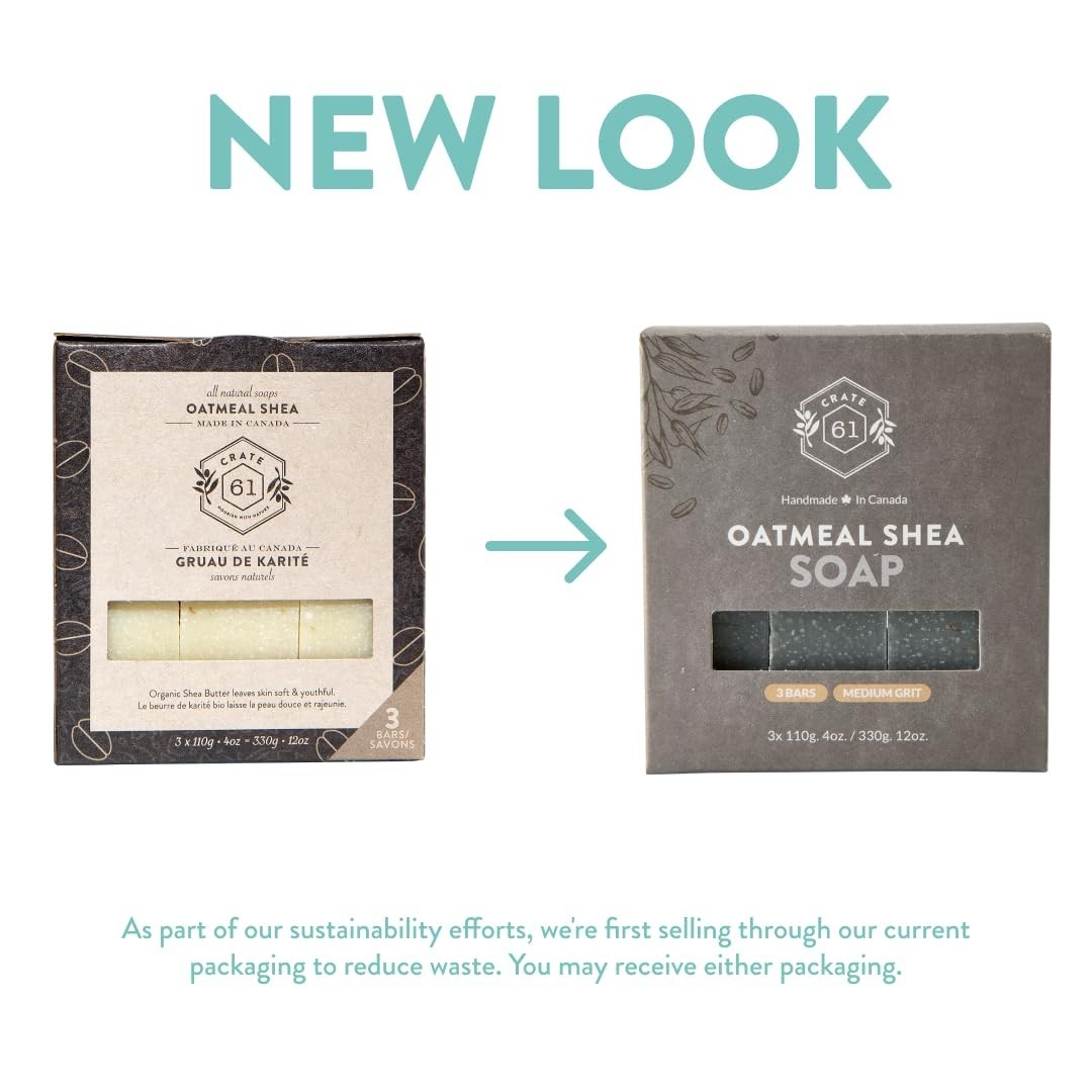 Crate 61 3-Pack Handmade Cold Process Organic Soaps – Unscented Oatmeal Shea …