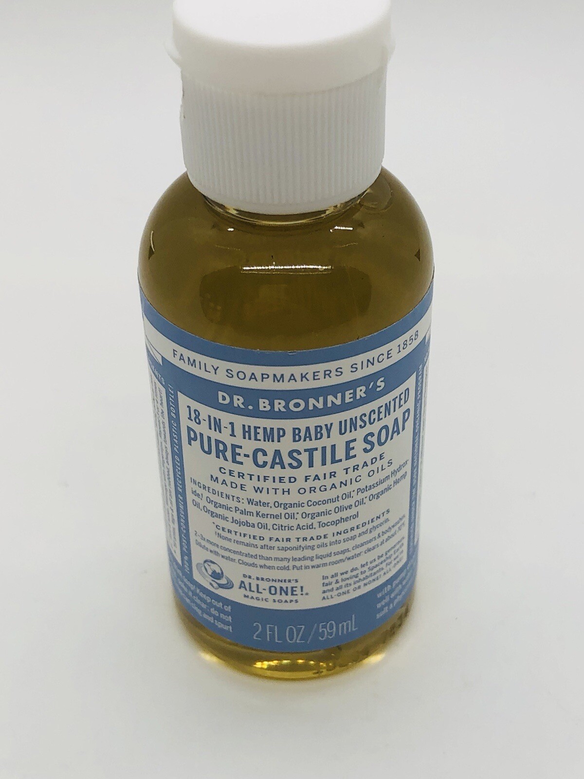 Dr. Bronner’s Magic Soaps: Baby Unscented Pure Castile Soap 18-in-1 Hemp 2 fl oz