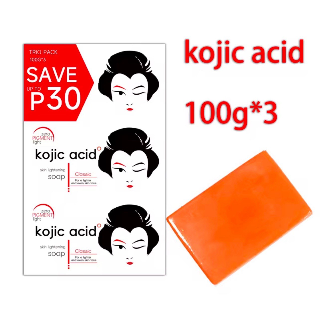 Kojic Acid Soap Skin Brightening Dark Spot Remover Acne Scars Face Body Glow
