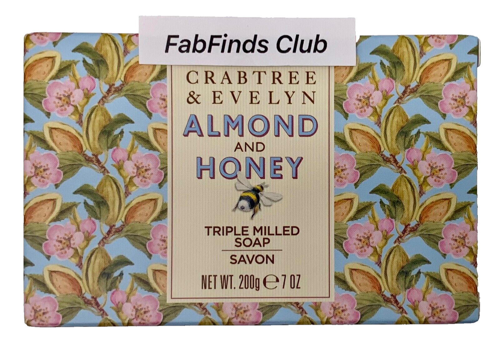 Crabtree & Evelyn Bar soap Almond & Honey Triple Milled 21oz (3x7oz) Jumbo Size