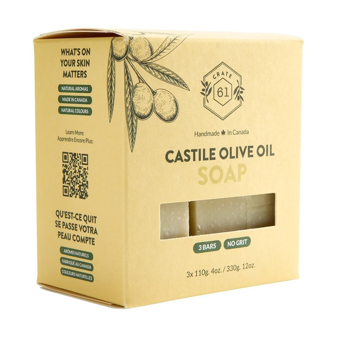 Eco-Friendly Unscented Bar Soap – Handmade in Canada, 3-Pack Essential Oils