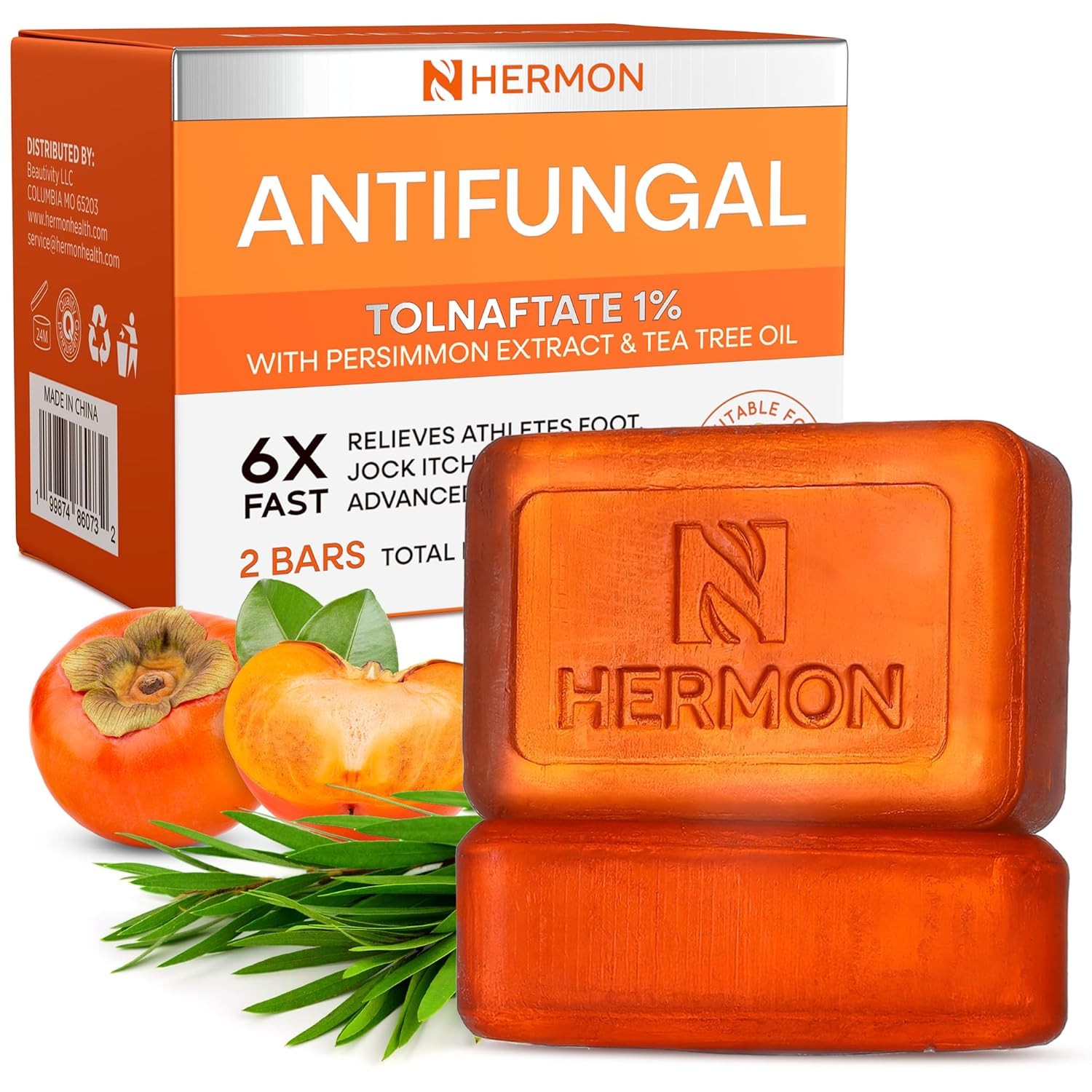 Hermon Antifungal Soap with Persimmon Extract: Antifungal Treatment for Ringw…
