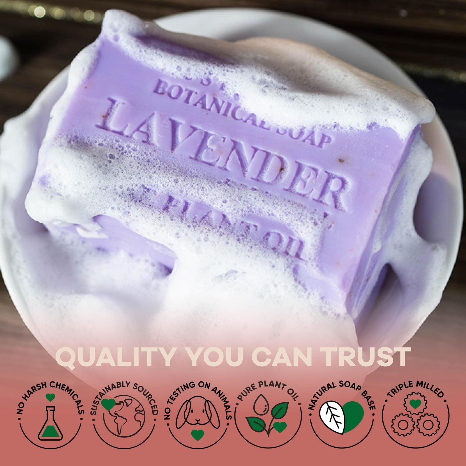 Botanical Lavender Soap Bar Shea Butter Enriched All Skin Types 6.6 oz