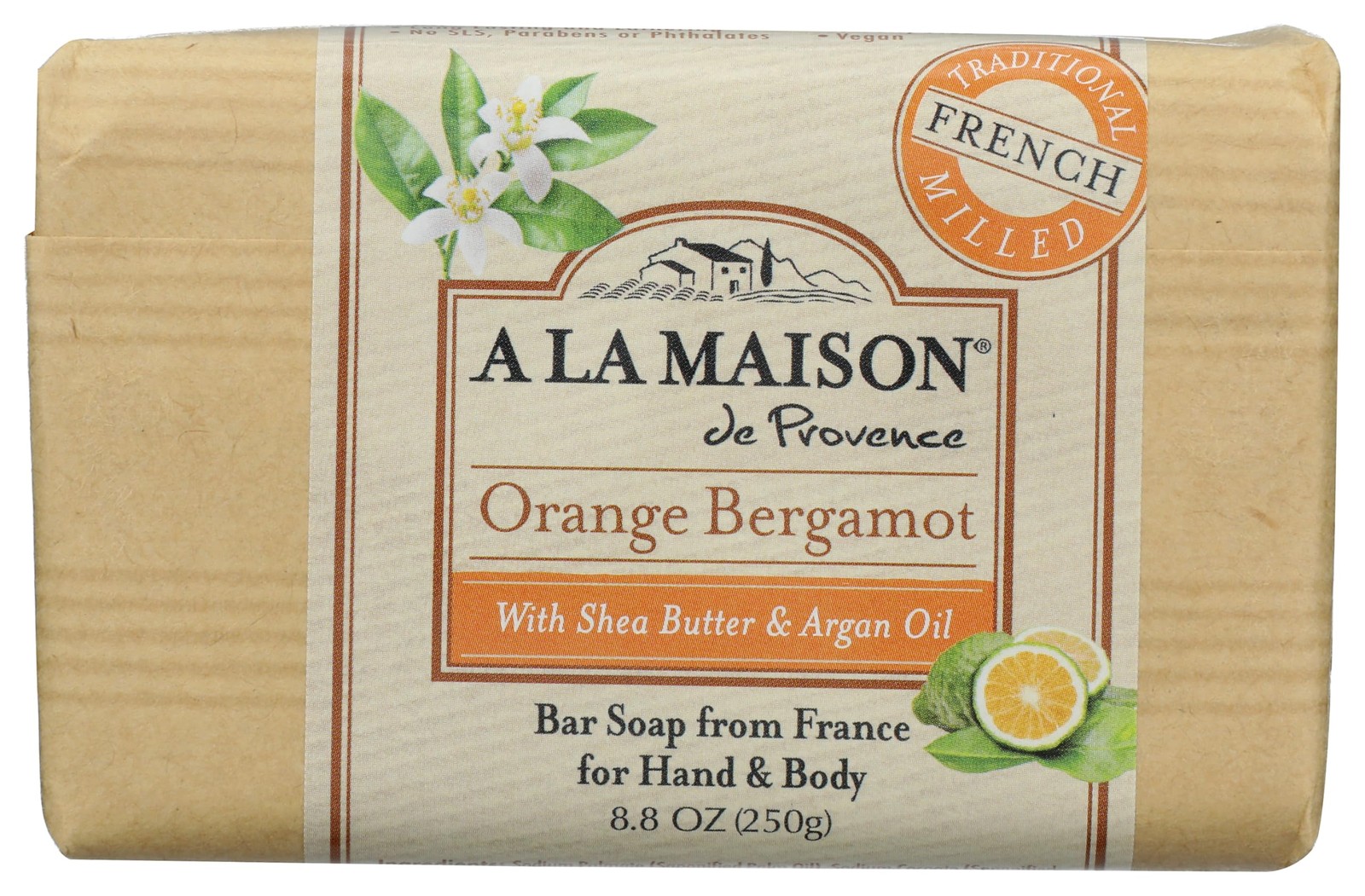 A LA MAISON Orange Bergamot Bar Soap – (8.8 Oz, 1-Pack)