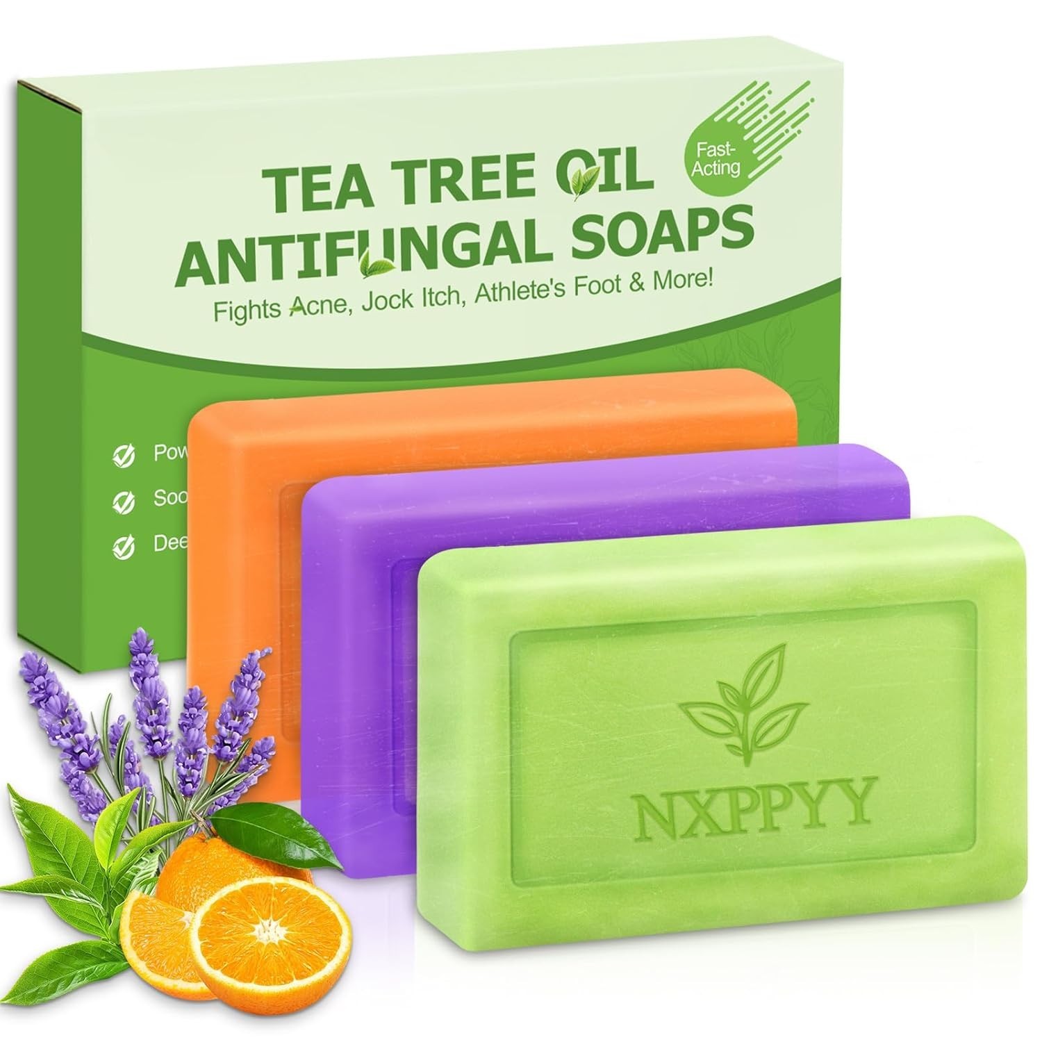 Antifungal Soap-Antibacterial Soap Bar with Tea Tree Oil- Body & Face Wash fo…