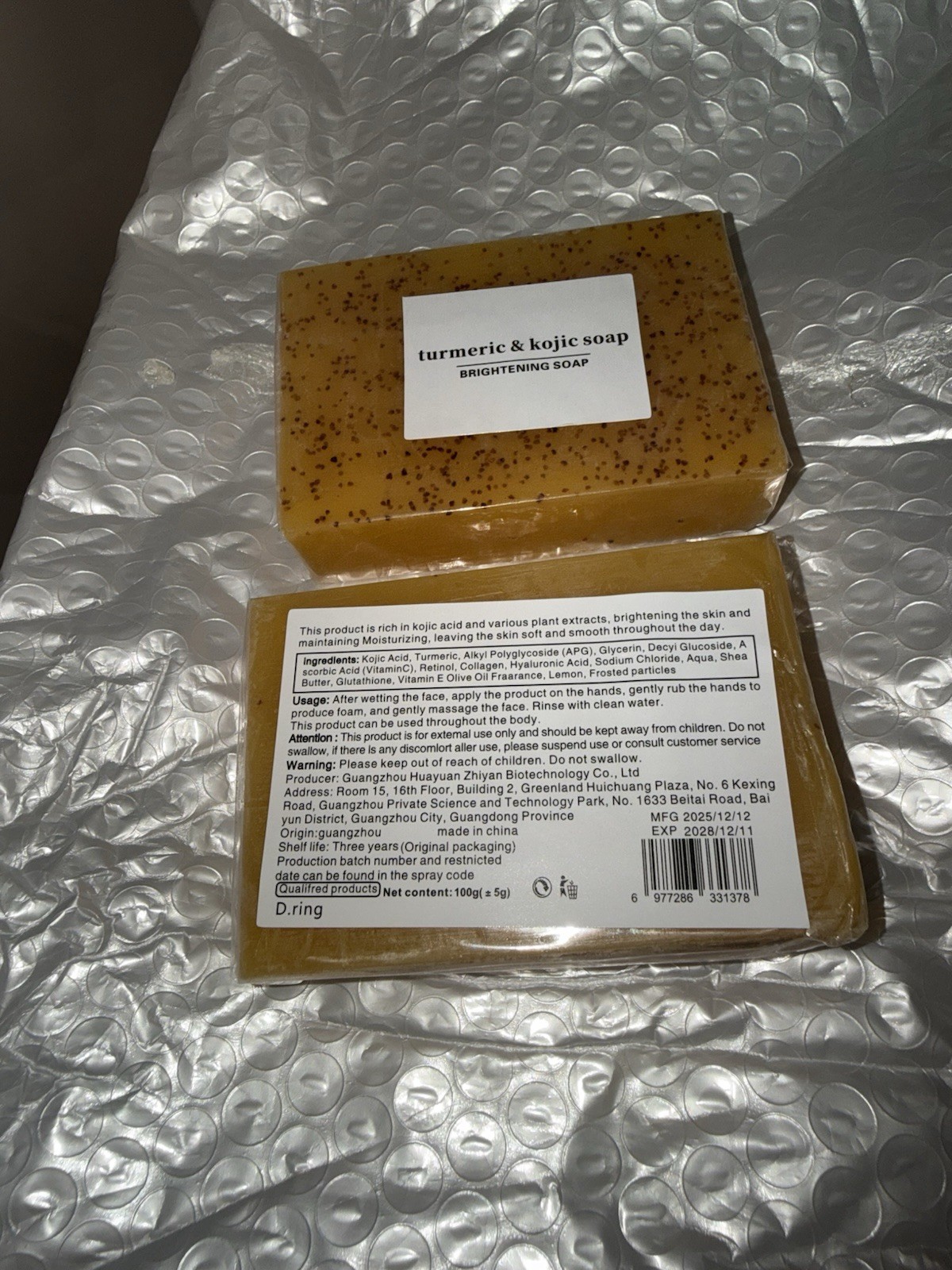Lemon Turmeric Kojic Acid Soap Bar for Face and Body Brightening