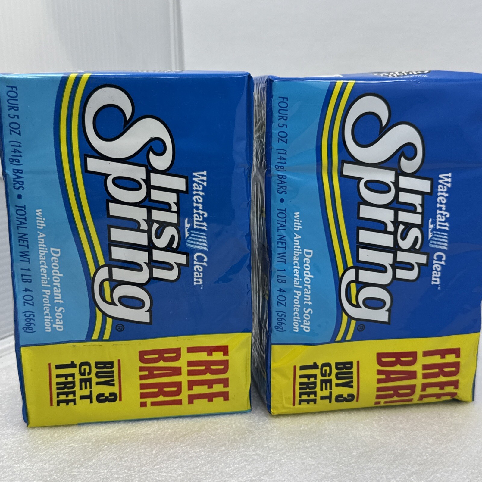 Lot Of 2 – 4 Packs Vintage Irish Spring WATERFALL CLEAN Soap 8 Bars Total 5oz